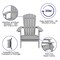 Flash Furniture Gray Folding Adirondack Chairs-Gray Cushions, 2PK 2-JJ-C14505-CSNGY-GY-GG - alternate 6